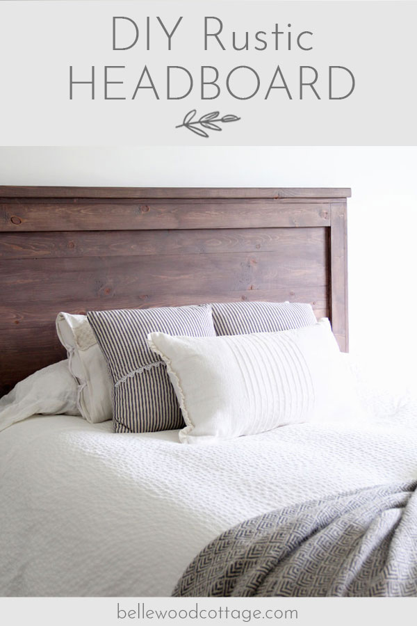 Learn how to create your own DIY rustic headboard with simple (and inexpensive!) pine boards and milk paint. Perfect for a farmhouse style home!