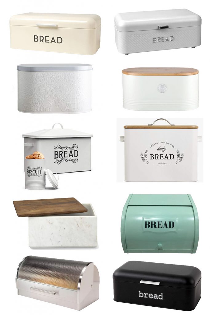 A collage of colorful bread boxes.