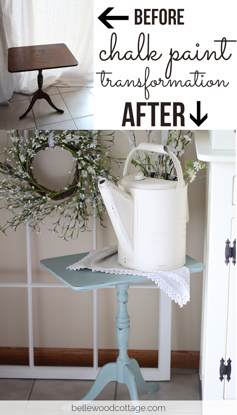 Furniture Rehab from Bellewood Cottage: End table transformation with Annie Sloan Chalk Paint - Before and After