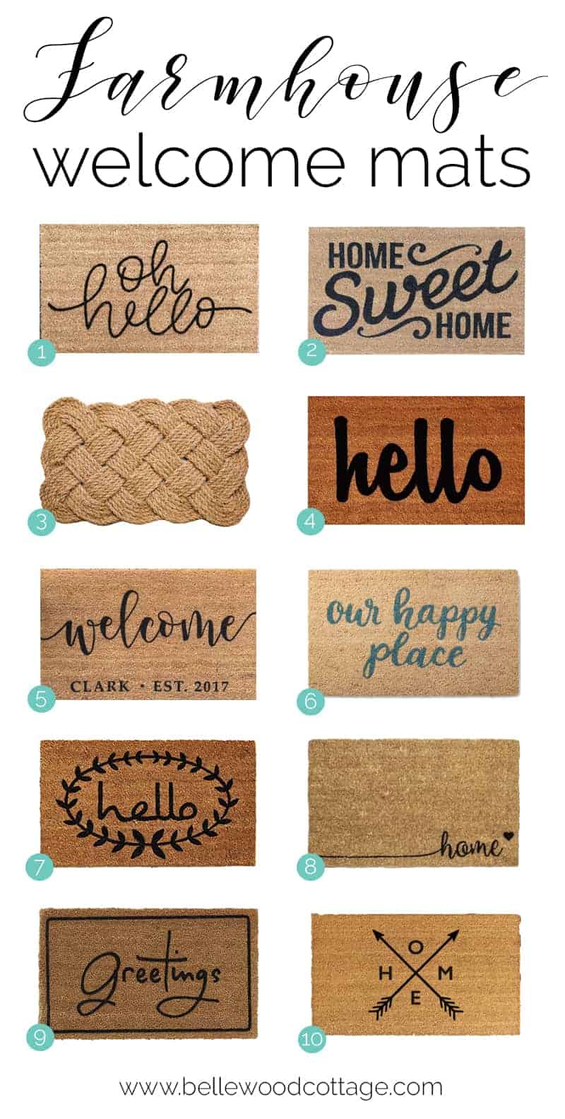 Farmhouse Style Welcome Mat Roundup