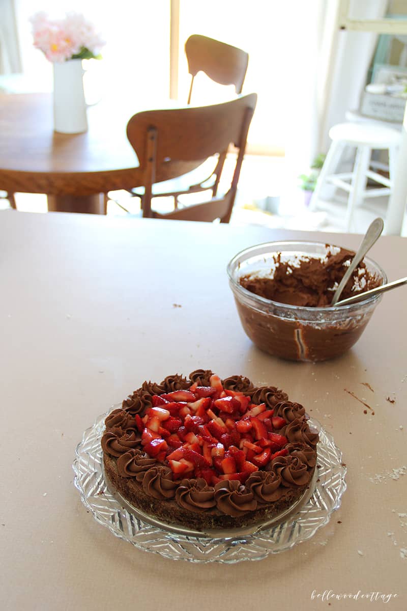 gluten free chocolate cake - assembly