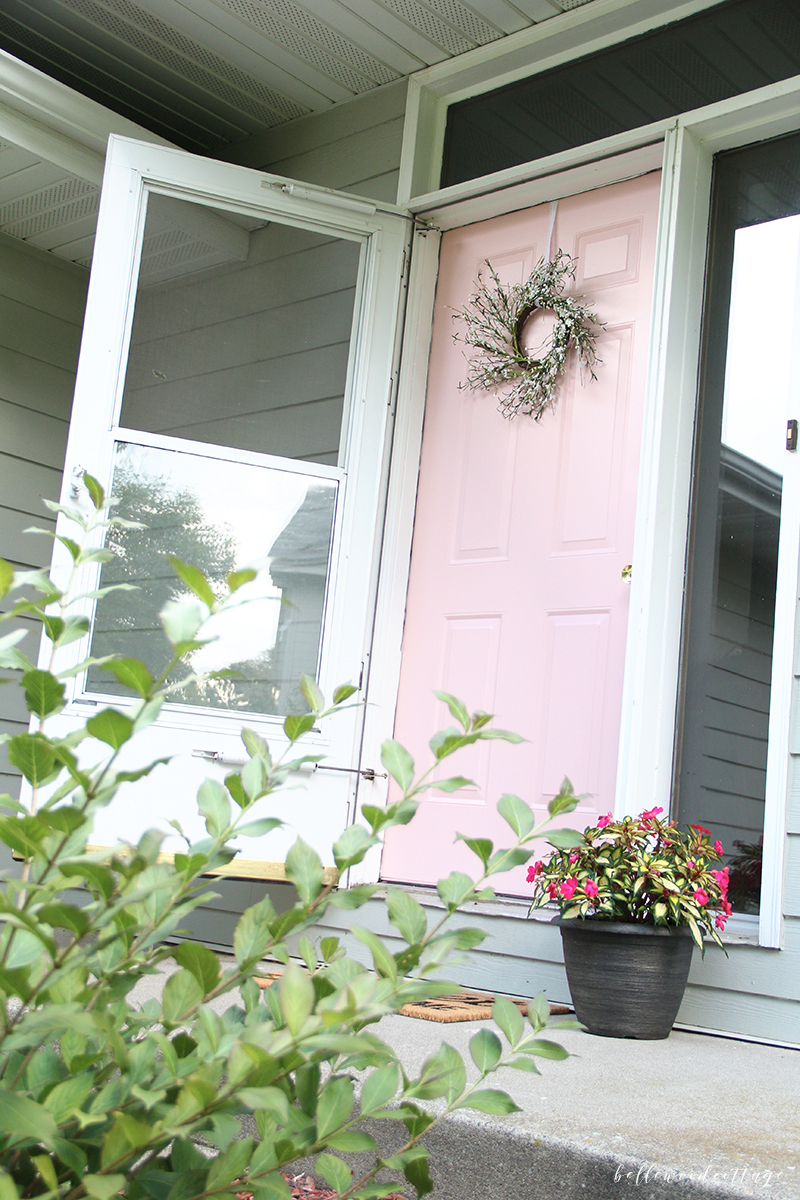 painting our front door pink