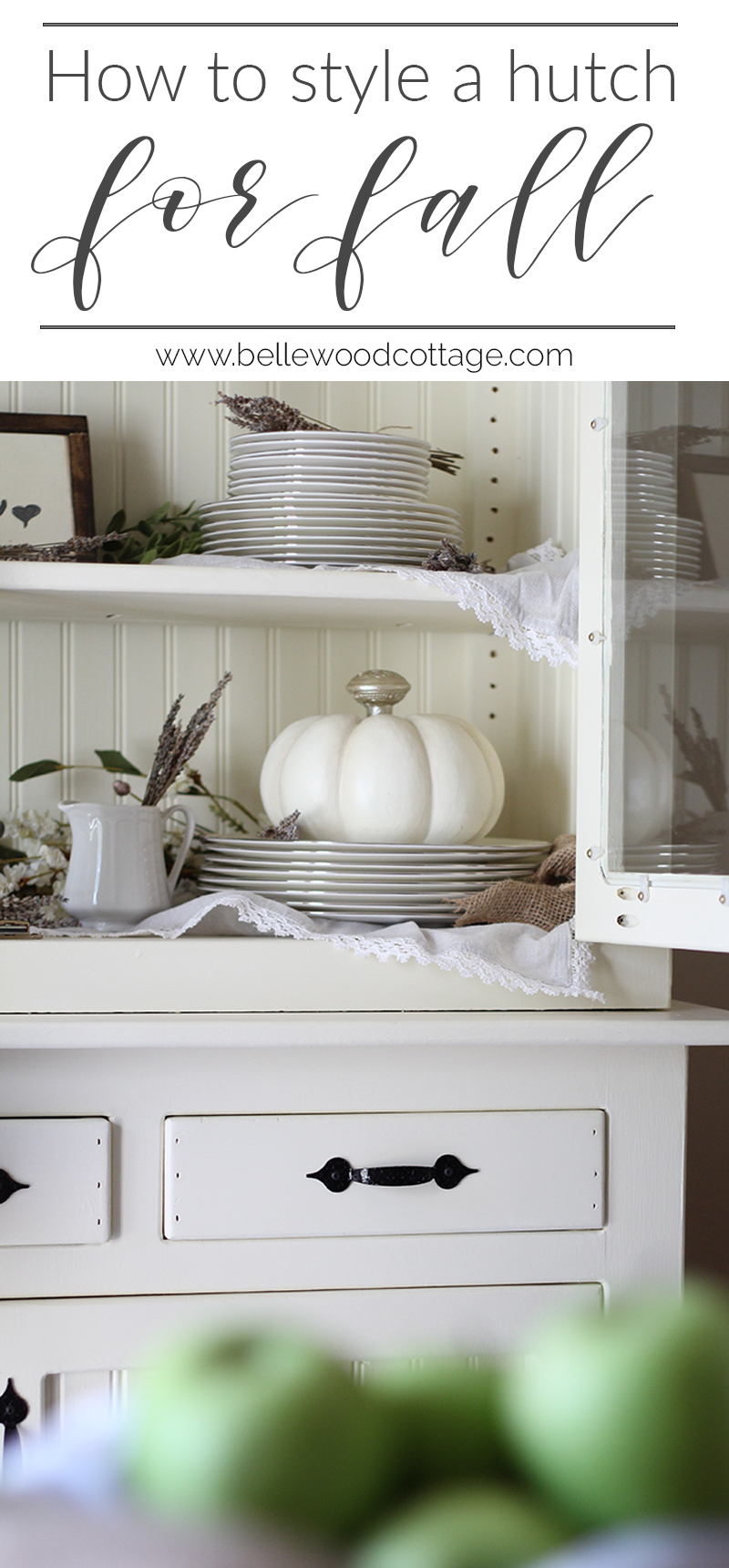 Learn how to maximize your decorating budget and use the decor you already own to style a beautiful fall farmhouse hutch!