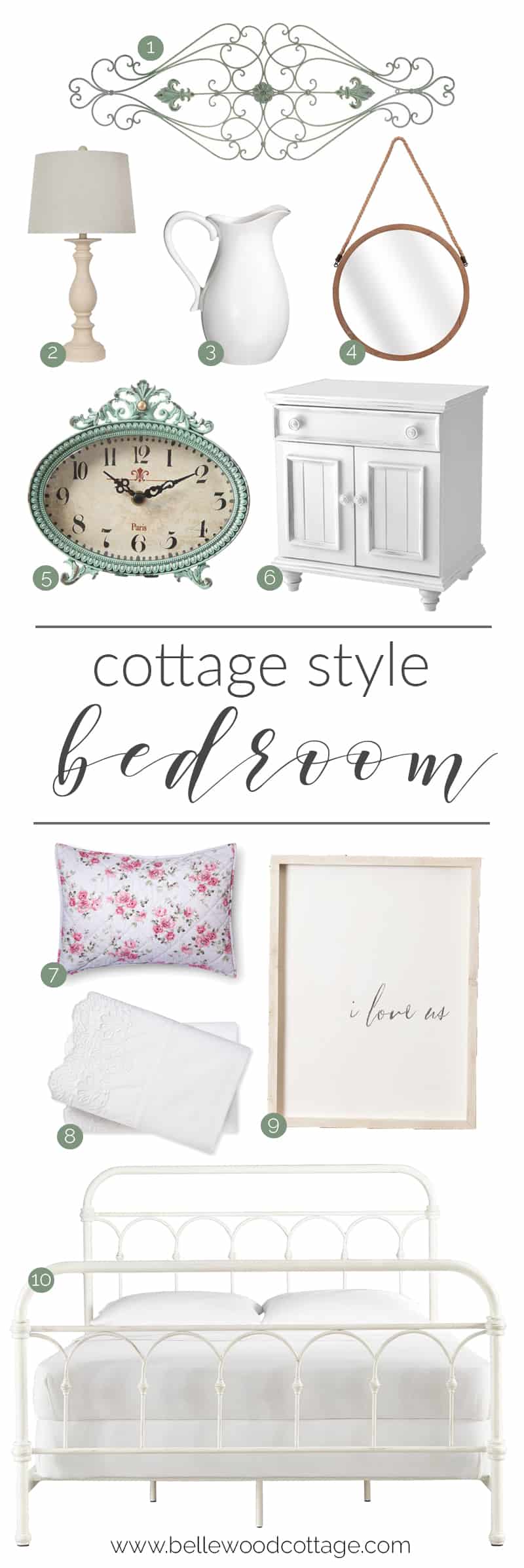 Get inspired to create a cottage style bedroom getaway with these tips, examples, and a curated shopping list from Bellewood Cottage