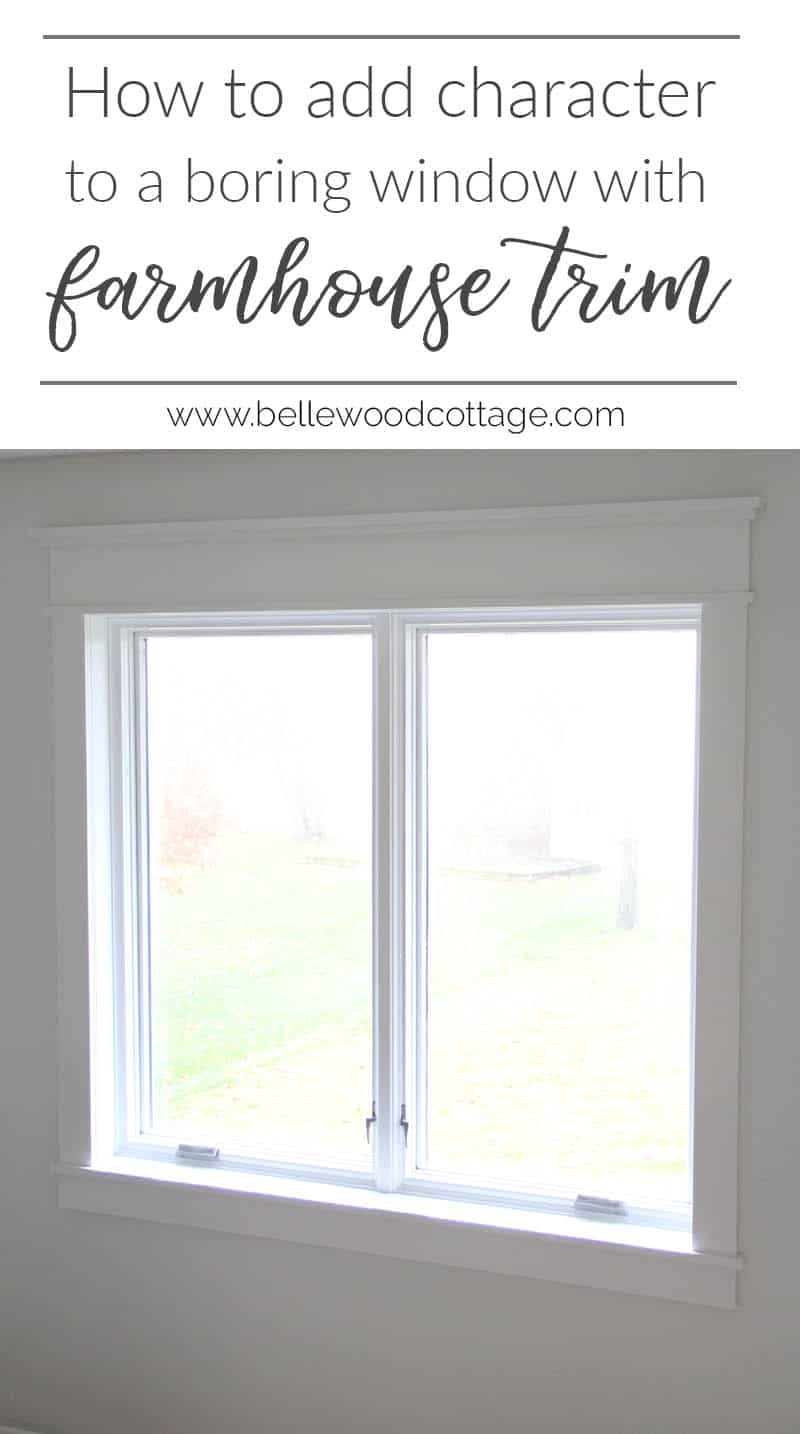 Wondering how to add character to a builder grade home? Learn how to update a boring window with gorgeous (and budget friendly!) farmhouse trim || from Bellewood Cottage ||