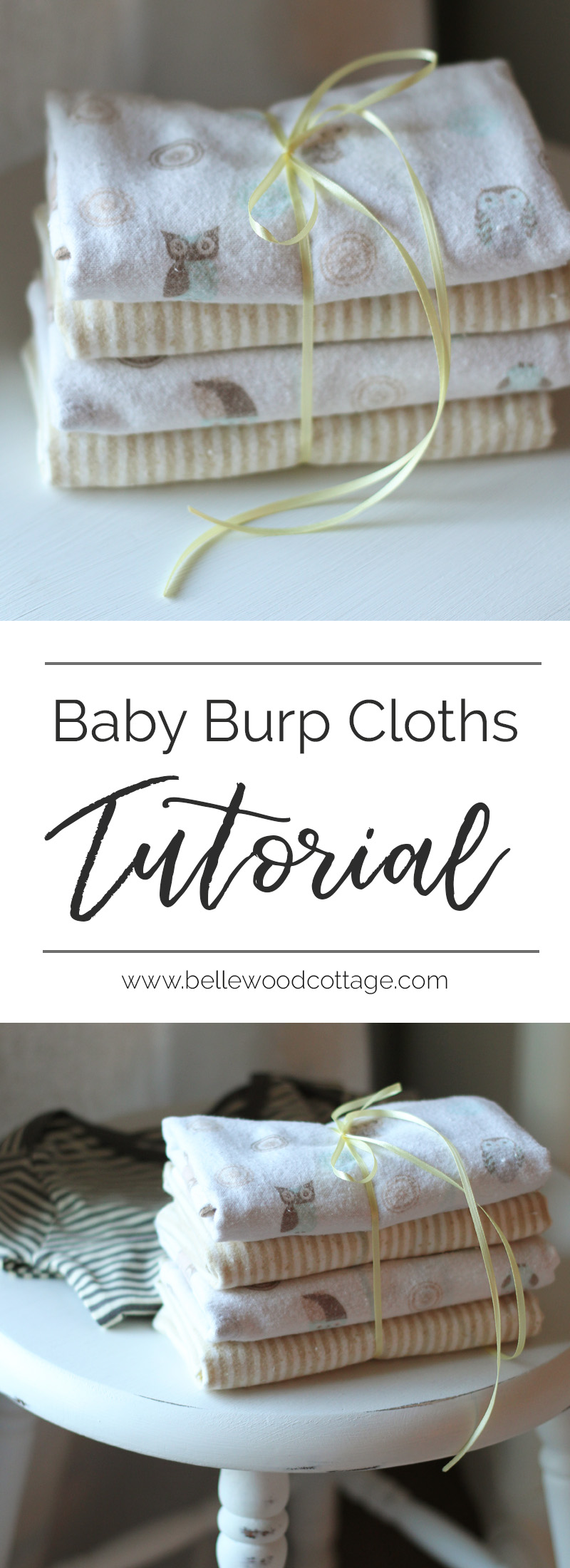 Need a gift for the baby in your life? Sew your own handmade baby burp cloths using the tips and tricks in this easy tutorial from Bellewood Cottage!