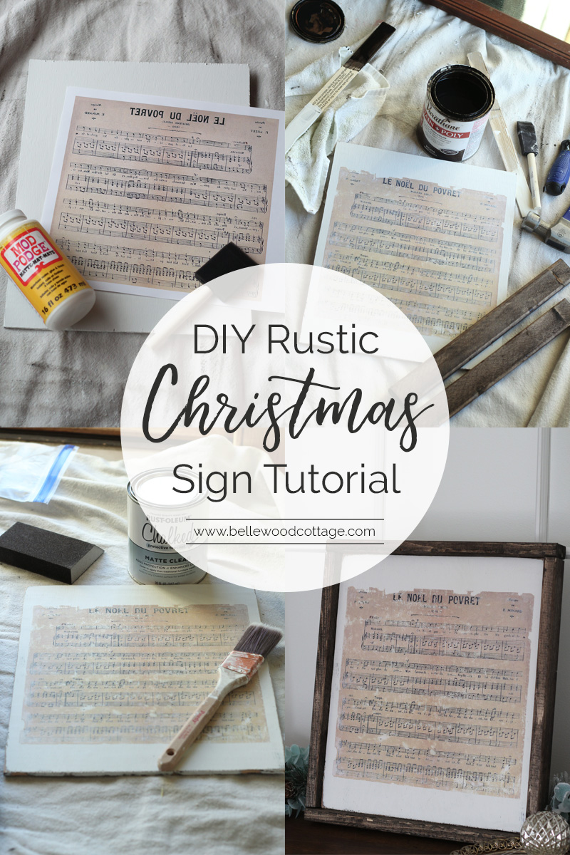 Learn how to make your own rustic DIY Christmas sign with this easy tutorial from Bellewood Cottage! It's a versatile technique that adapts to any decor.