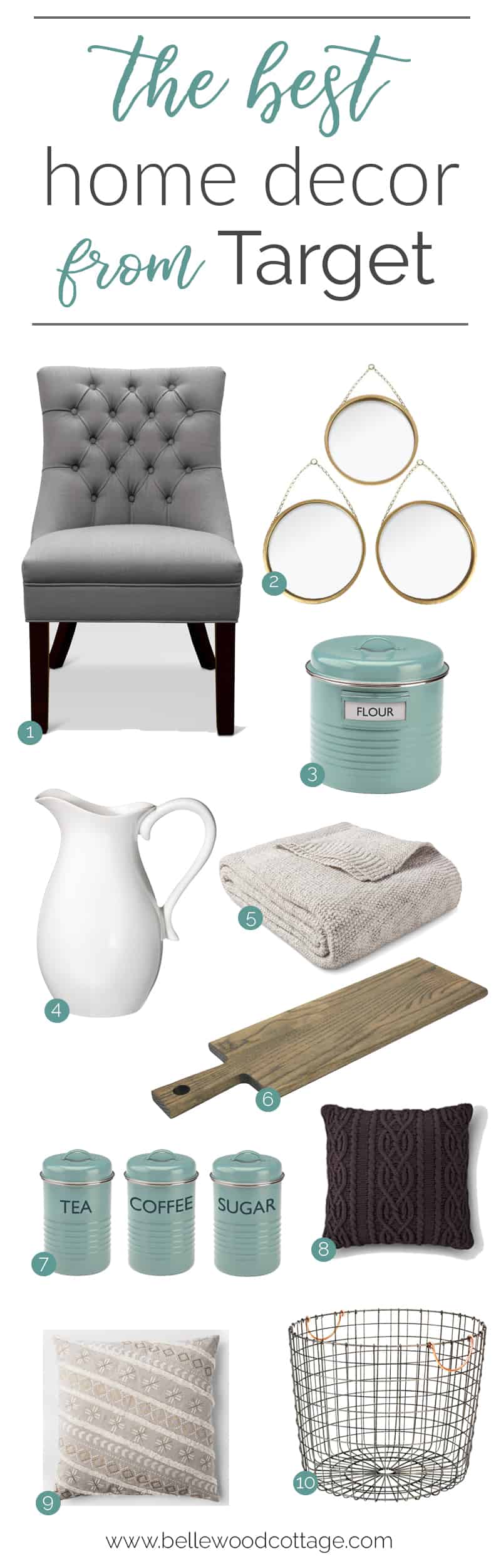 We all love to shop at Target, am I right? Check out this budget friendly round up of some of Target's best home decor. Curated by Bellewood Cottage.