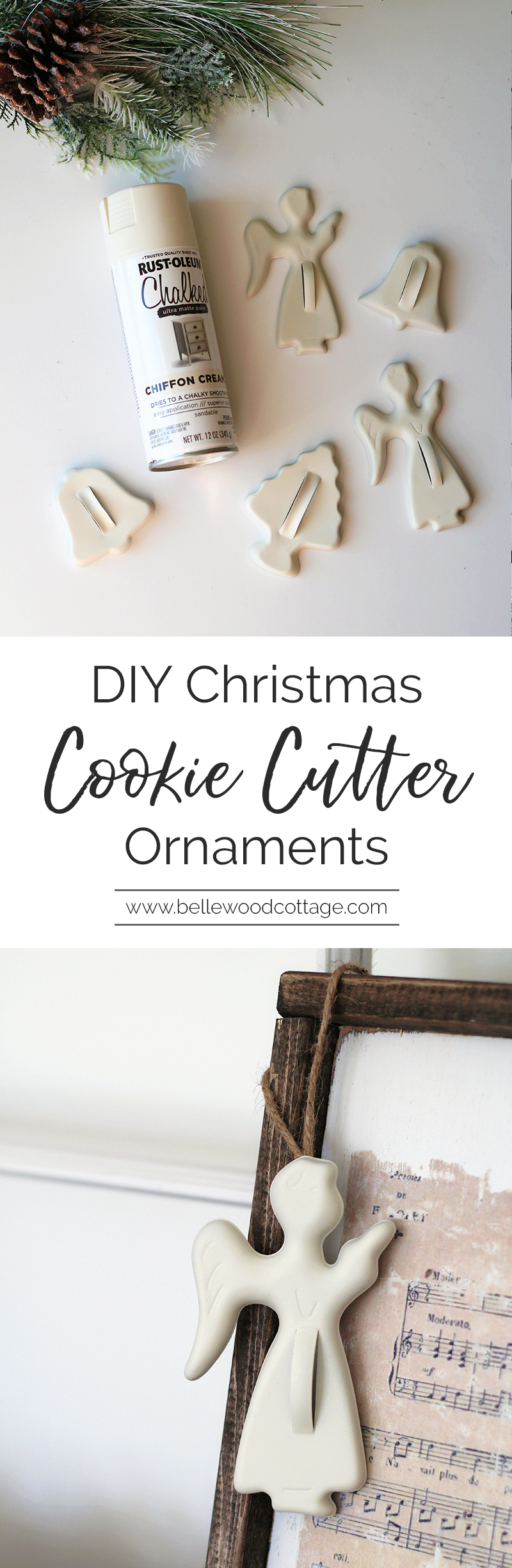 If you love DIY Christmas ornaments as much as I do, then you'll love this quick DIY that uses vintage cookie cutters and spray paint to create pretty farmhouse style Christmas ornaments. A tutorial from Bellewood Cottage.