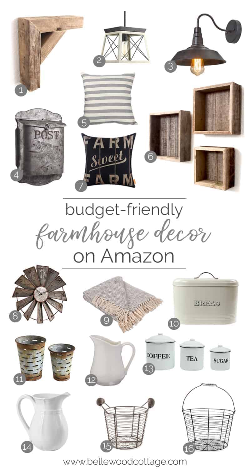 Looking for some budget-friendly decor to freshen up your home? Check out my curated list of farmhouse decor on Amazon. I've found lots of fun accessories and accents for the perfect farmhouse touch! From BellewoodCottage.com