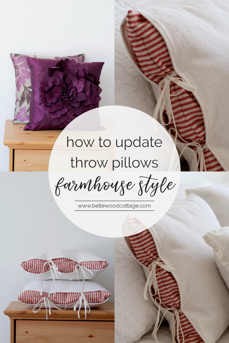 Don't get rid of your old throw pillows! Instead, learn how to update throw pillows and give them a fresh farmhouse look. Oh, and bonus? Sewing your own pillow covers is suuuper budget-friendly. Visit Bellewood Cottage for all the details!
