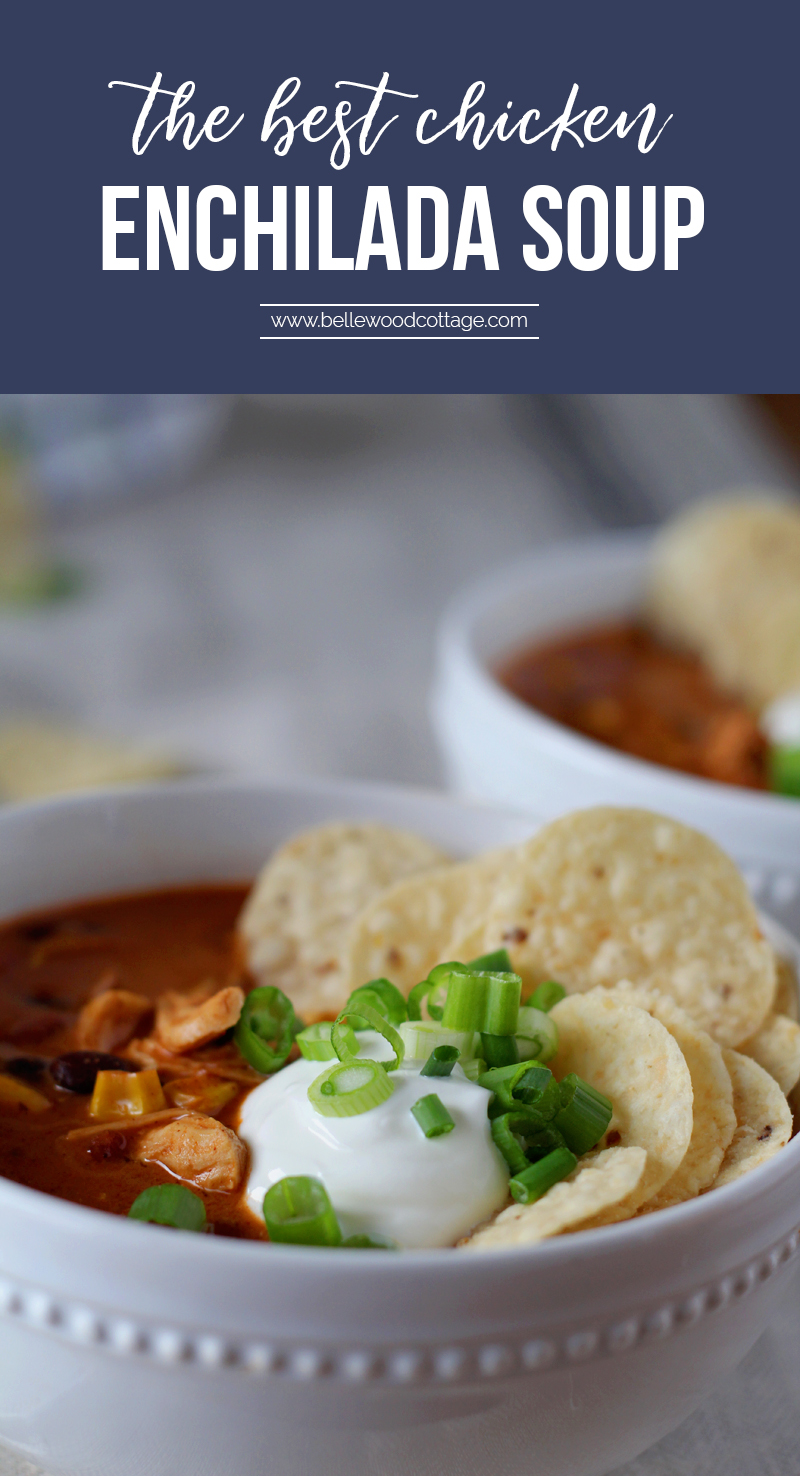 This chicken enchilada soup is everything comfort food should be. It's easy to make (like, do you own a can-opener easy), quick enough for weeknights, and full of rich flavor and spice. It's YUM. Make it todaaaay.