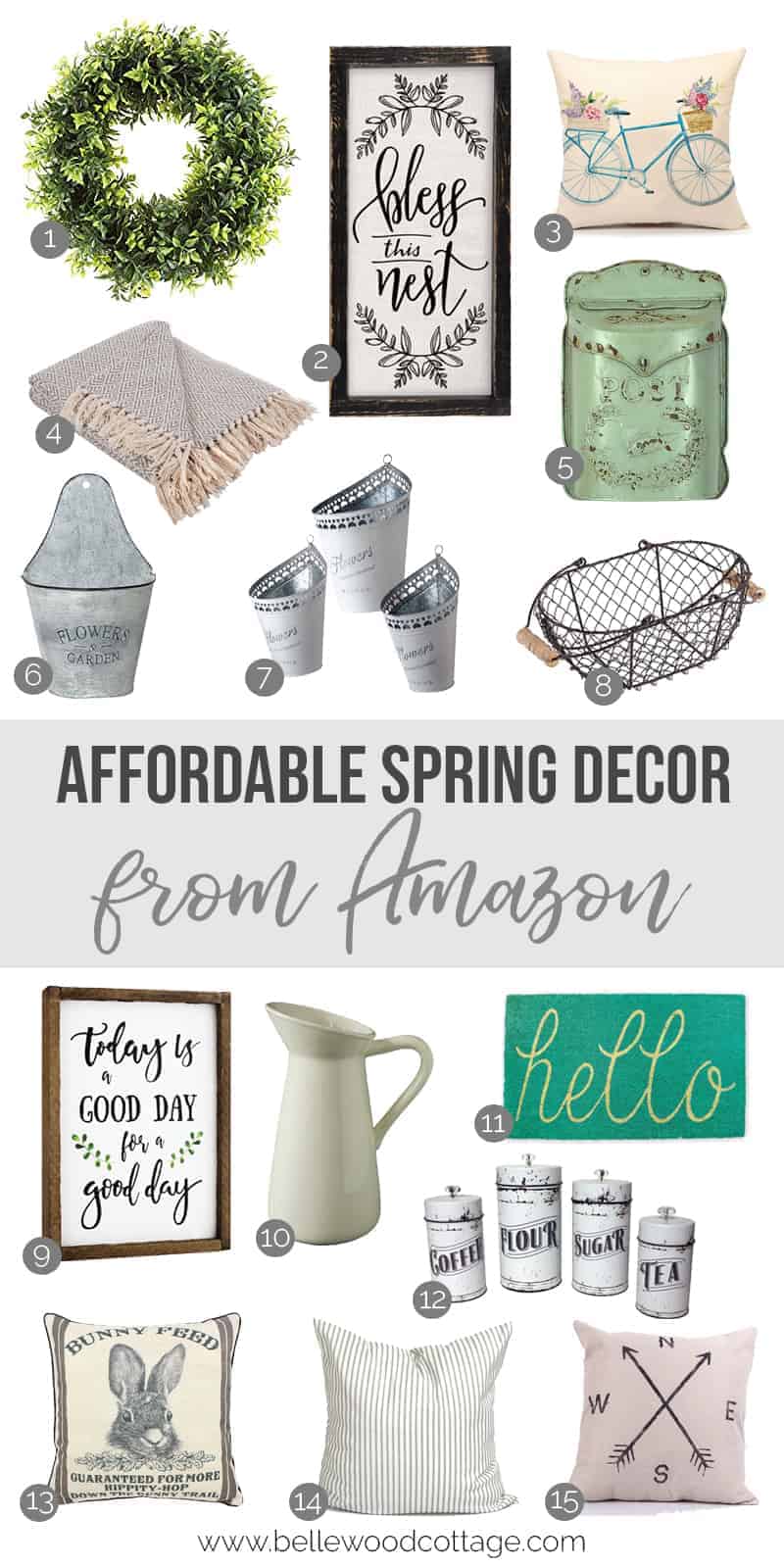 Come shop with me! I'm sharing a roundup of affordable spring home decor (all from Amazon, how easy it that?) and you will love these fun pieces! I selected plenty of seasonally appropriate spring decor as well as lots of pieces that will work throughout the year. Perfect for stretching that decor budget!