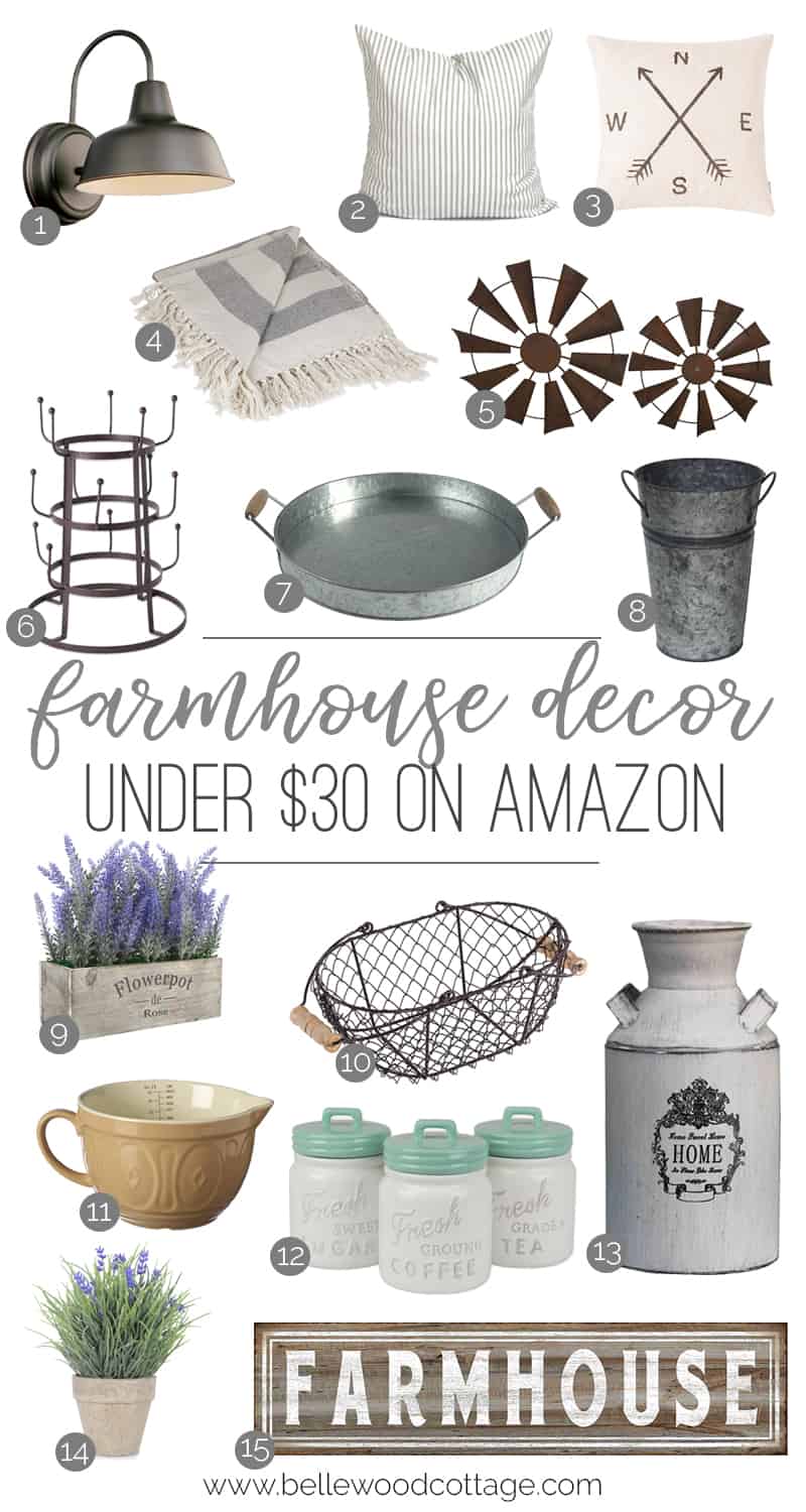 farmhouse decor on amazon under $30