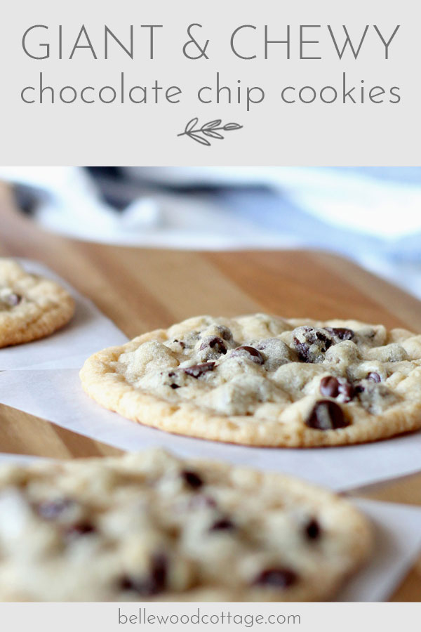 Wanna bake chewy cookies that stay chewy? Yeah, me too. That's why I'm sharing my quick & easy recipe for the best jumbo chewy chocolate chip cookies. 