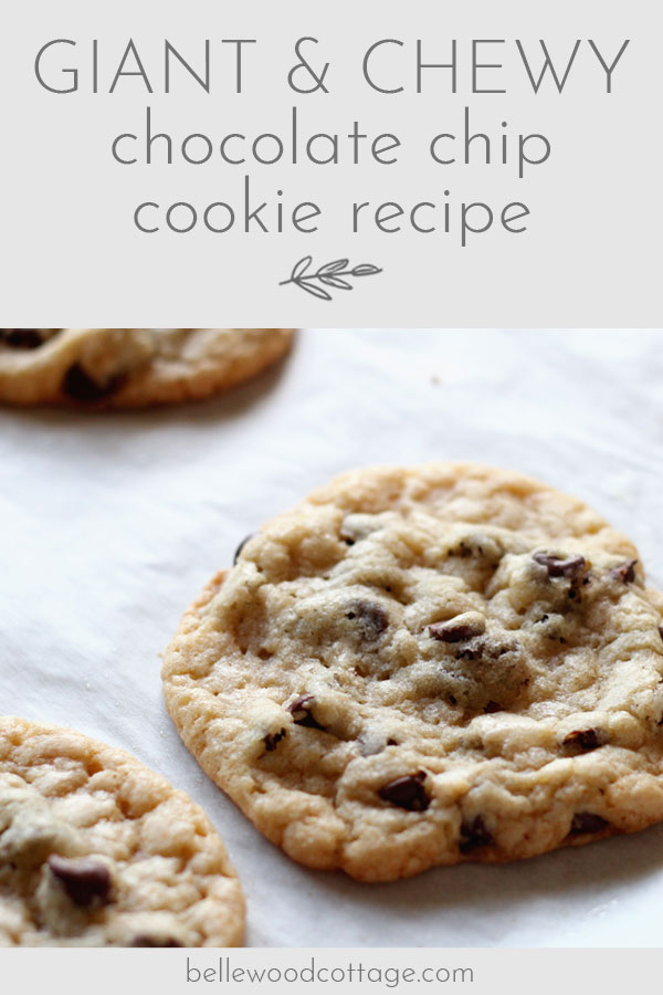 Wanna bake chewy cookies that stay chewy? Yeah, me too. That's why I'm sharing my quick & easy recipe for the best jumbo chewy chocolate chip cookies.