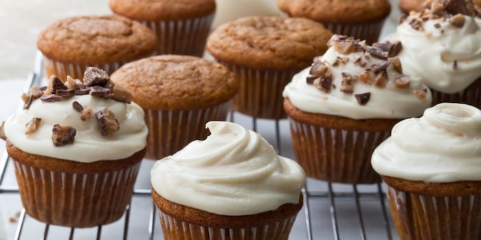 pumpkin spice cupcakes with maple frosting