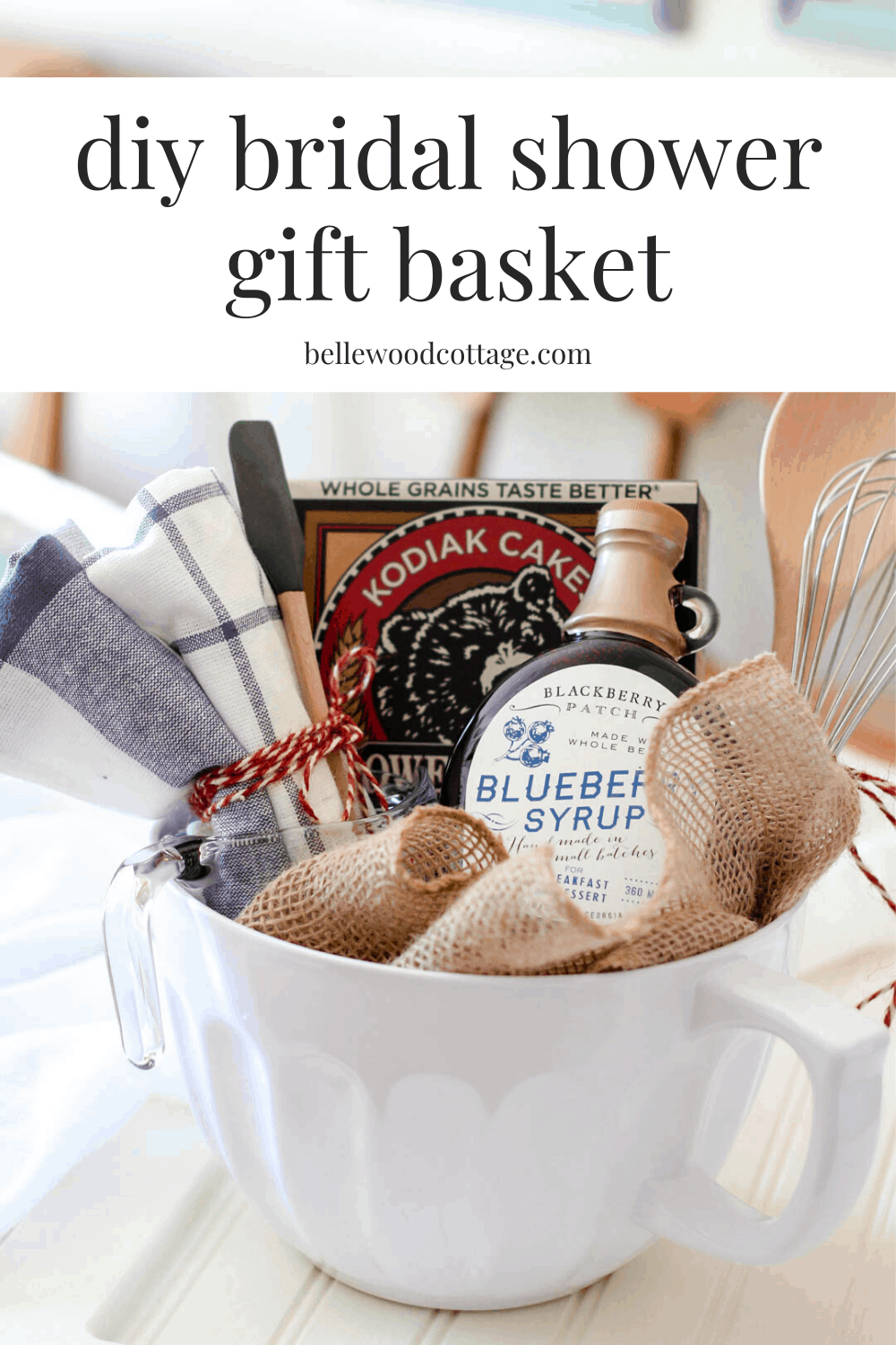 bridal shower gift idea - pancake breakfast gift basket