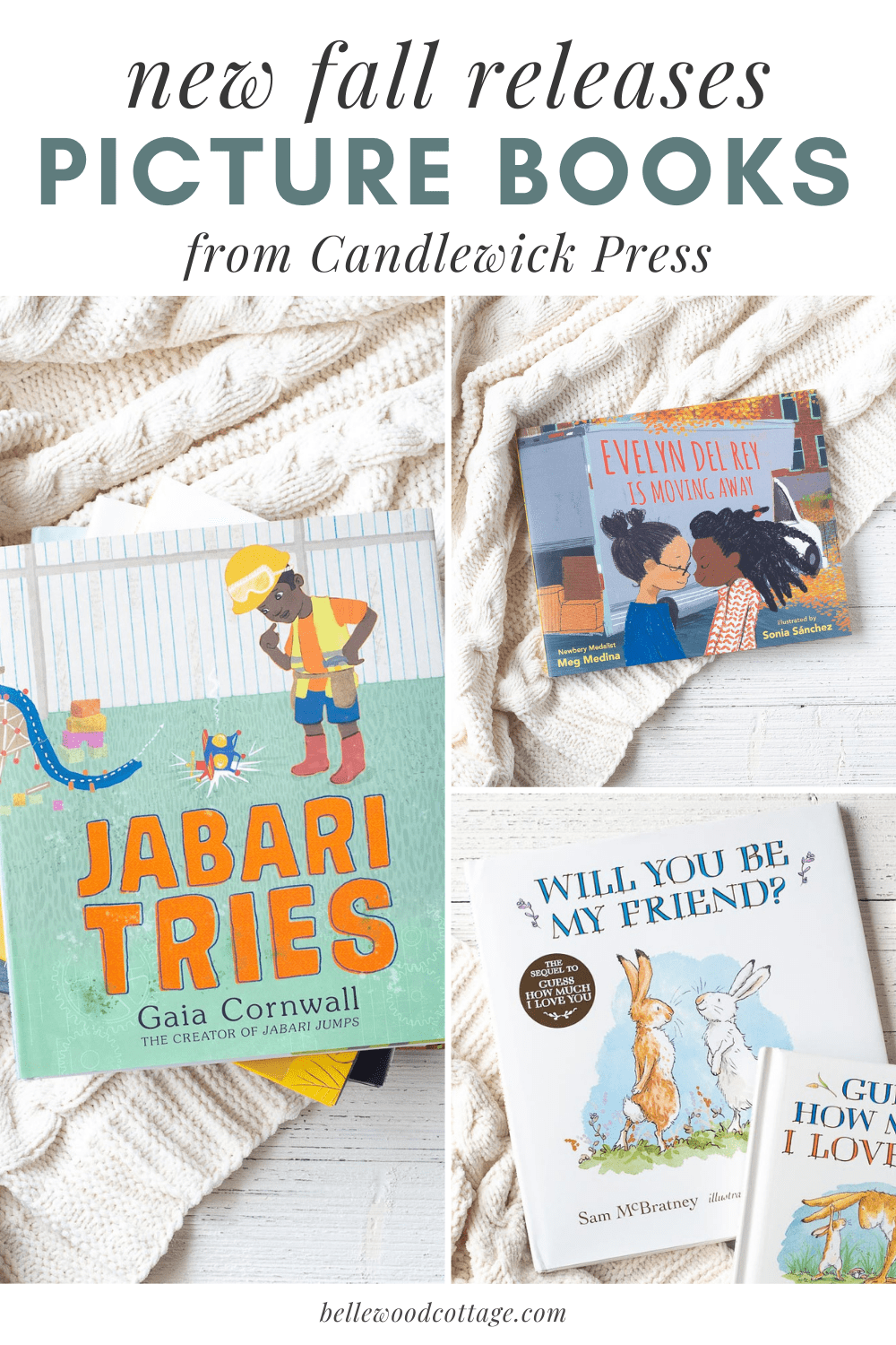 A collage image of several children's picture books with the words, "New fall releases: Picture books from Candlewick Press"