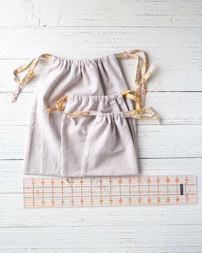 How to Sew a Drawstring Bag with French Seams Tutorial Bellewood Cottage