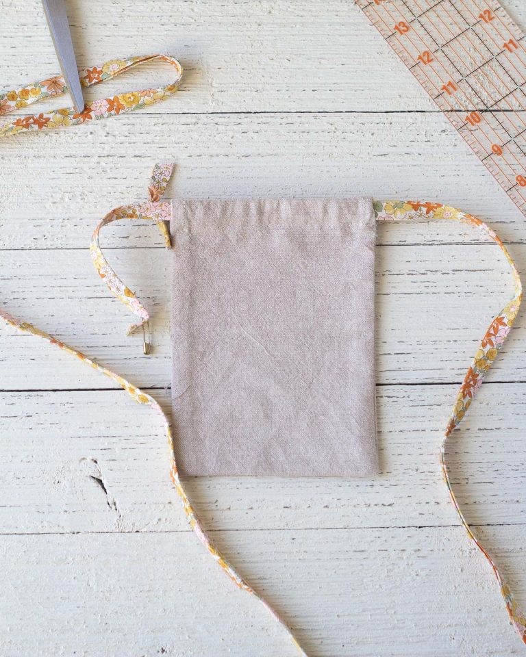 How to Sew a Drawstring Bag with French Seams Tutorial Bellewood Cottage