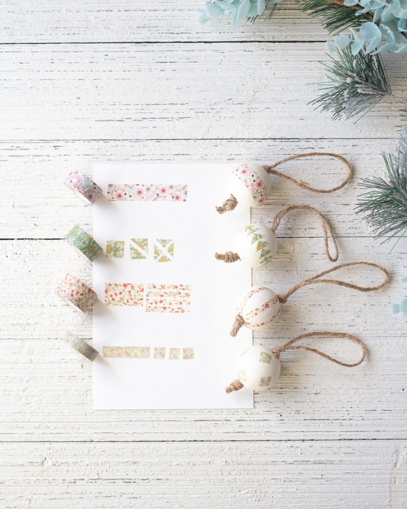 How to Make Washi Tape Christmas Ornaments - Bellewood Cottage