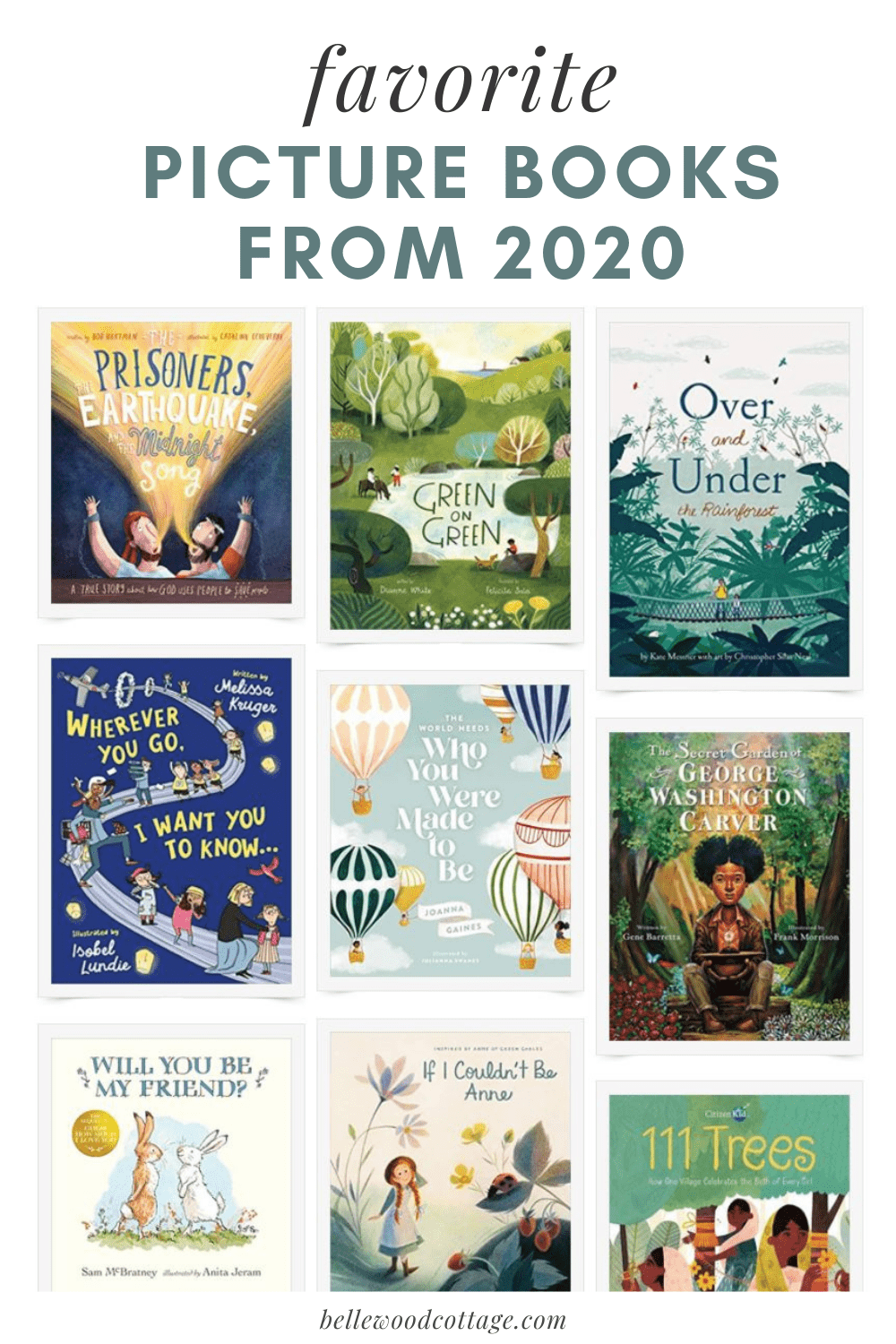 A collage image of children's picture book covers with the words, "Favorite Picture Books from 2020."