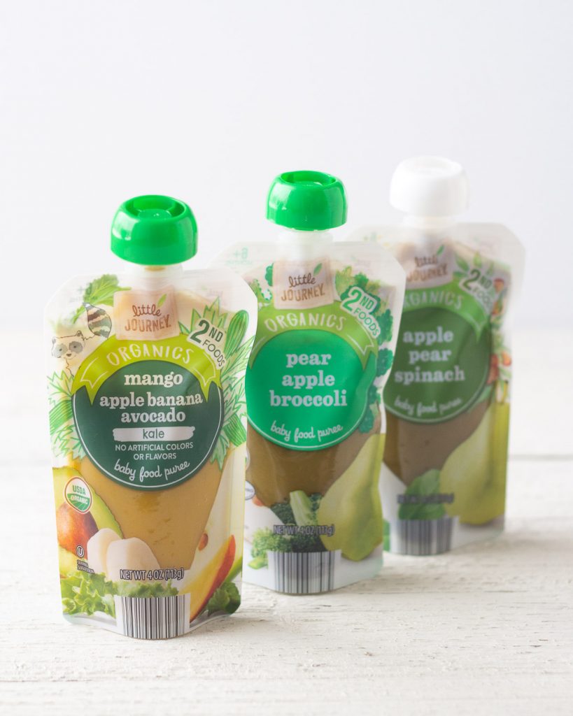 Three Little Journey Baby Food Pouches.