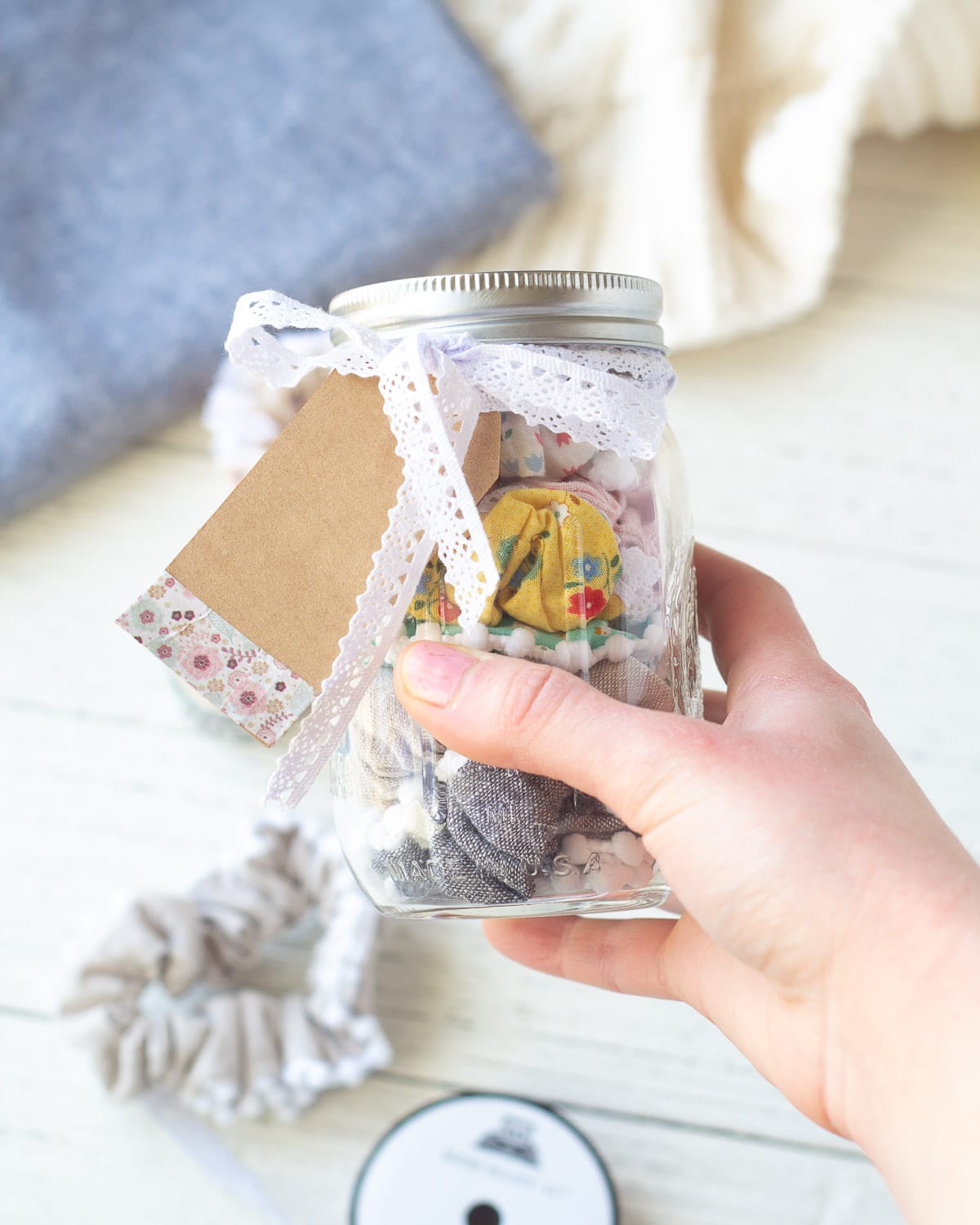 Scrunchies in a Mason Jar – Handmade Gift Idea