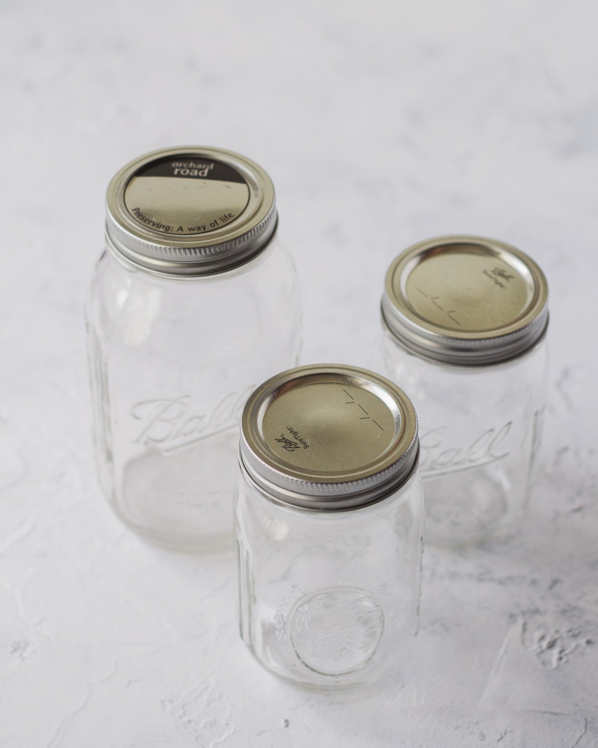 Three glass mason jars.