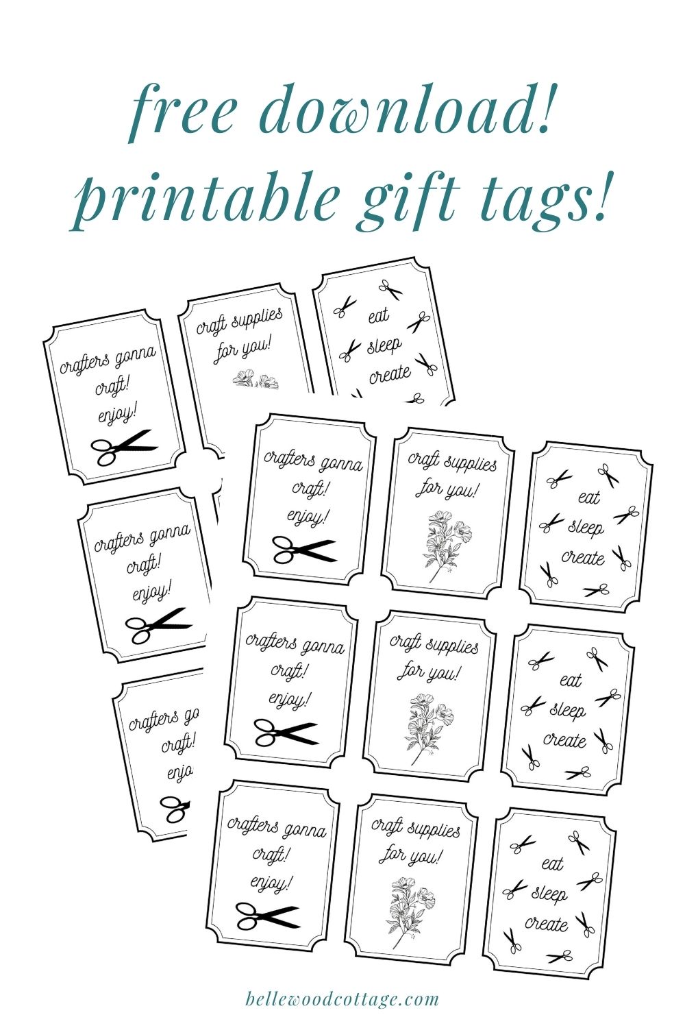 Free printable gift tags for craft supply jars.