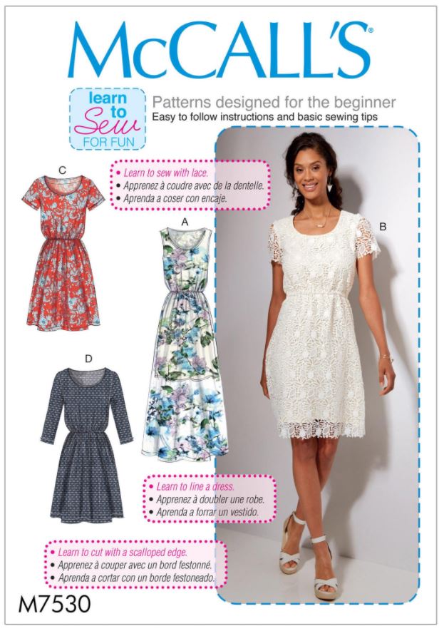 Easy sewing dress pattern envelope.