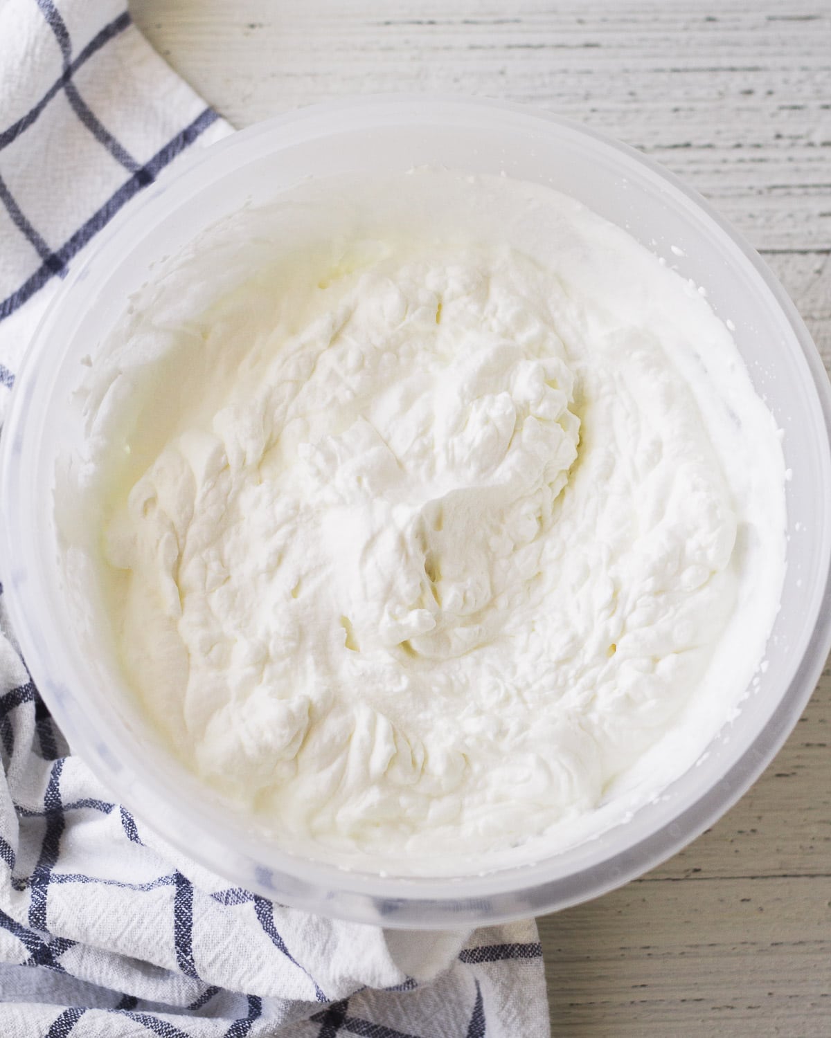 A bowl of whipped cream.