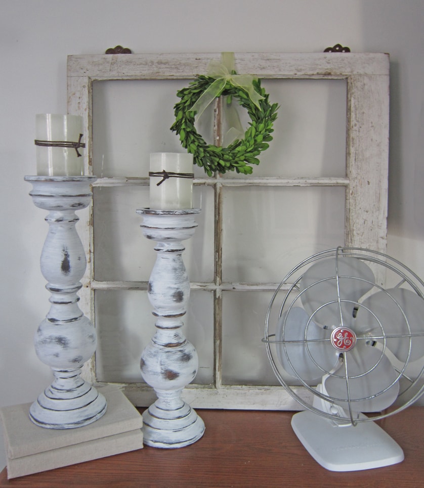 Candlesticks painted with Annie Sloan chalk paint.