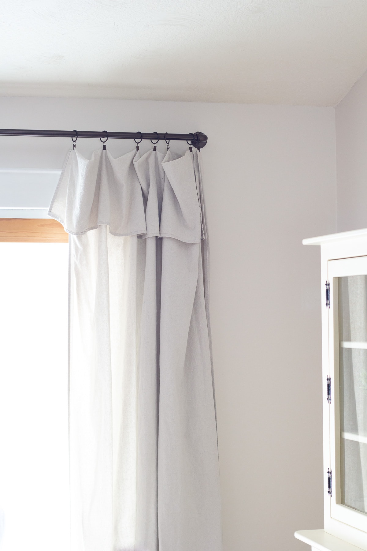 Drop cloth curtains.