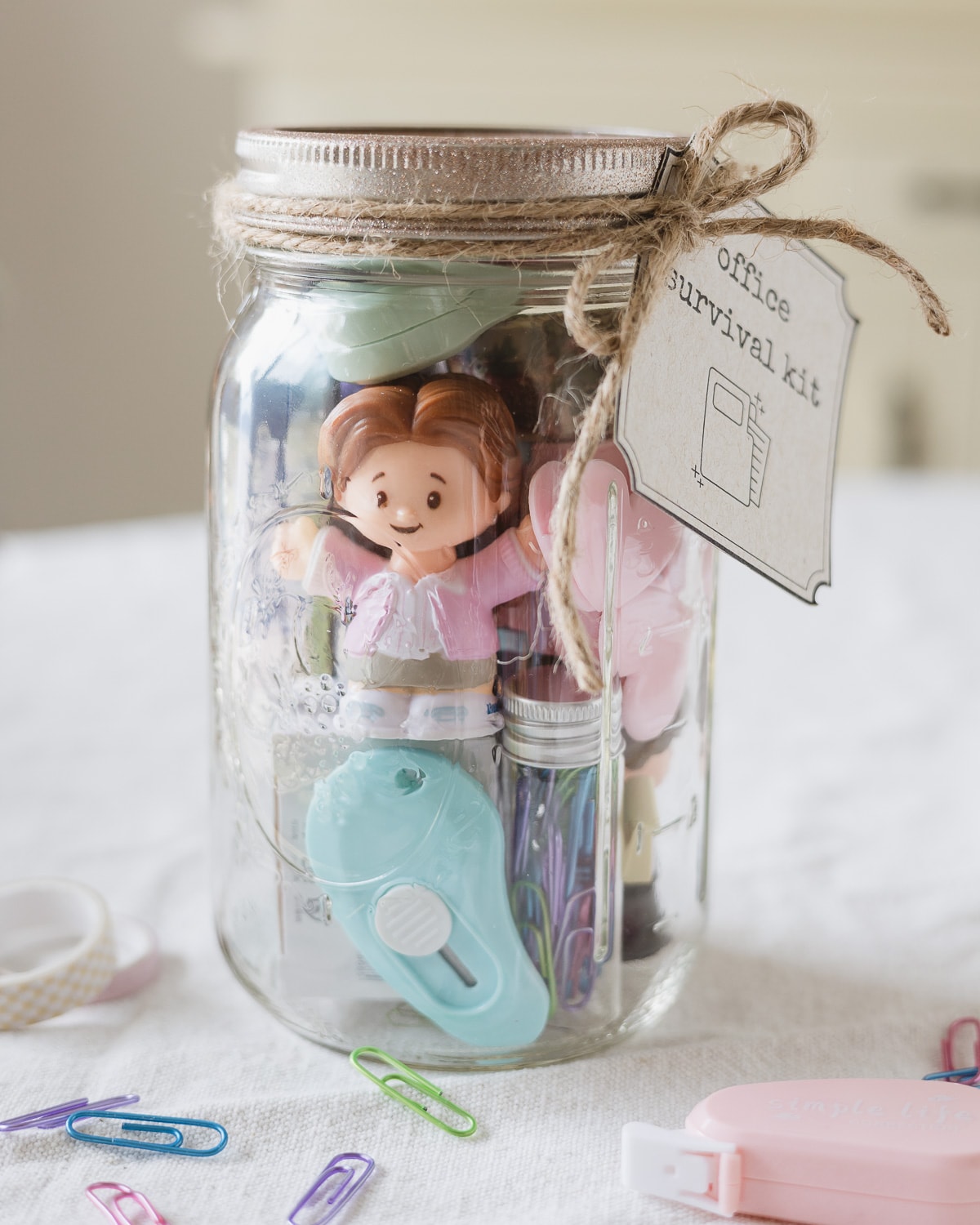 Office Survival Kit Mason Jar Gift - Bellewood Cottage