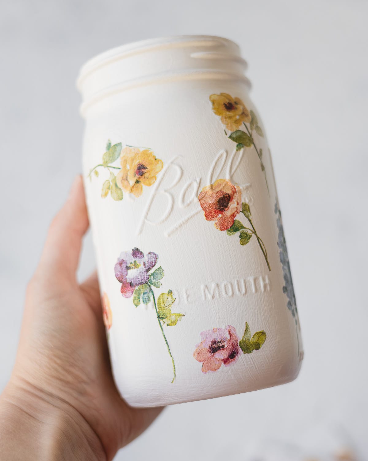 DIY Floral Mason Jar Vase Idea