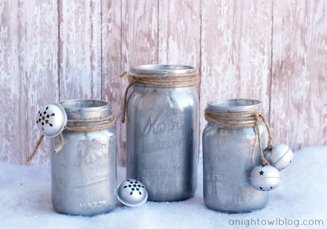 DIY mercury glass mason jars.