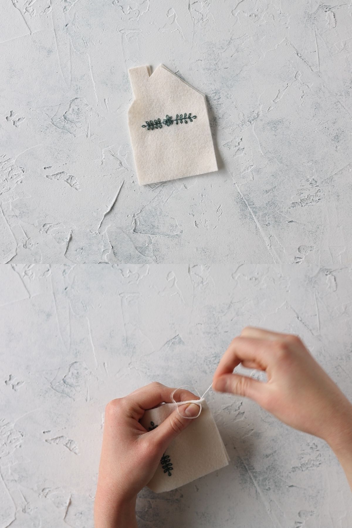 Embroidered Felt House Christmas Ornaments Tutorial - Bellewood Cottage