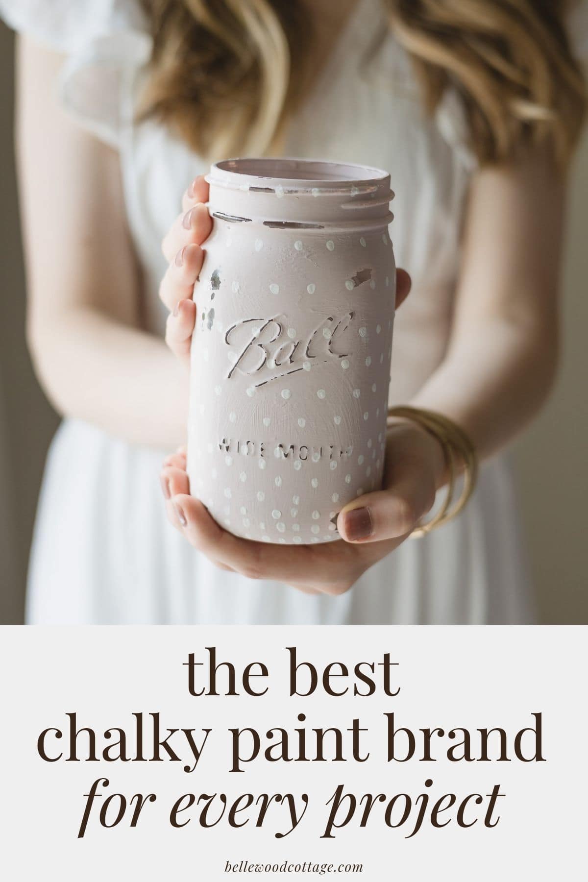 Painted Mason Jar Annie Sloan Chalk Paint in Pure White 