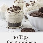 Mason Jar Oreo Desserts with the words, "10 Tips for Running a Successful Blog".