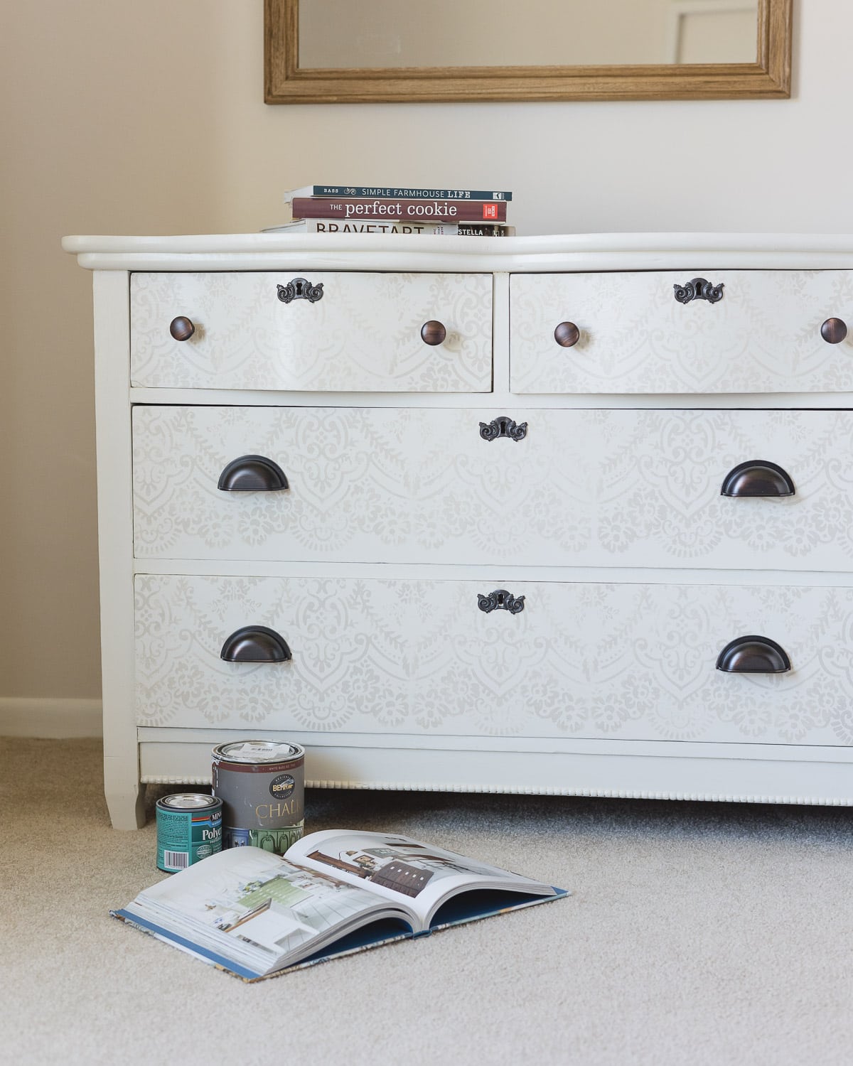 Using Shades of White Chalk Paint to Update a Vintage Sideboard